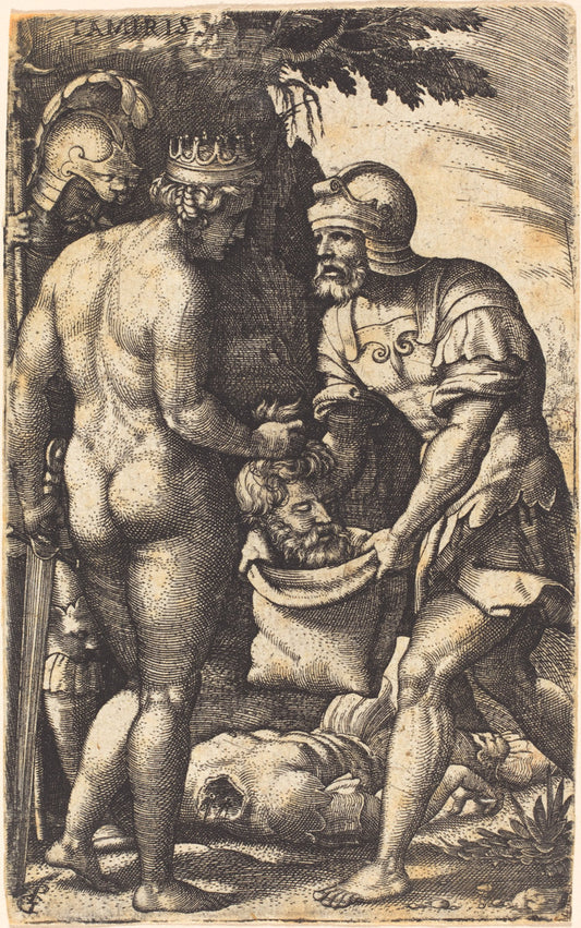 Tomyris with the Head of Cyrus by Georg Pencz (German, c. 1500 - 1550), 16X12"(A3)Poster Print