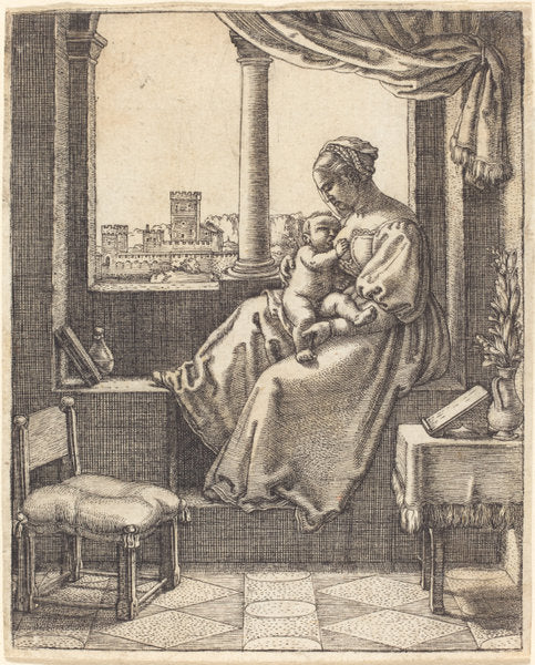 Virgin at the Window by Barthel Beham (German, 1502 - 1540), 16X12"(A3)Poster Print