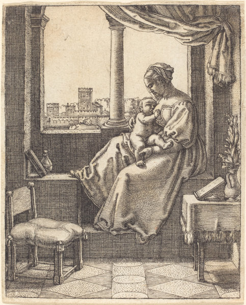 Virgin at the Window by Barthel Beham (German, 1502 - 1540), 16X12"(A3)Poster Print