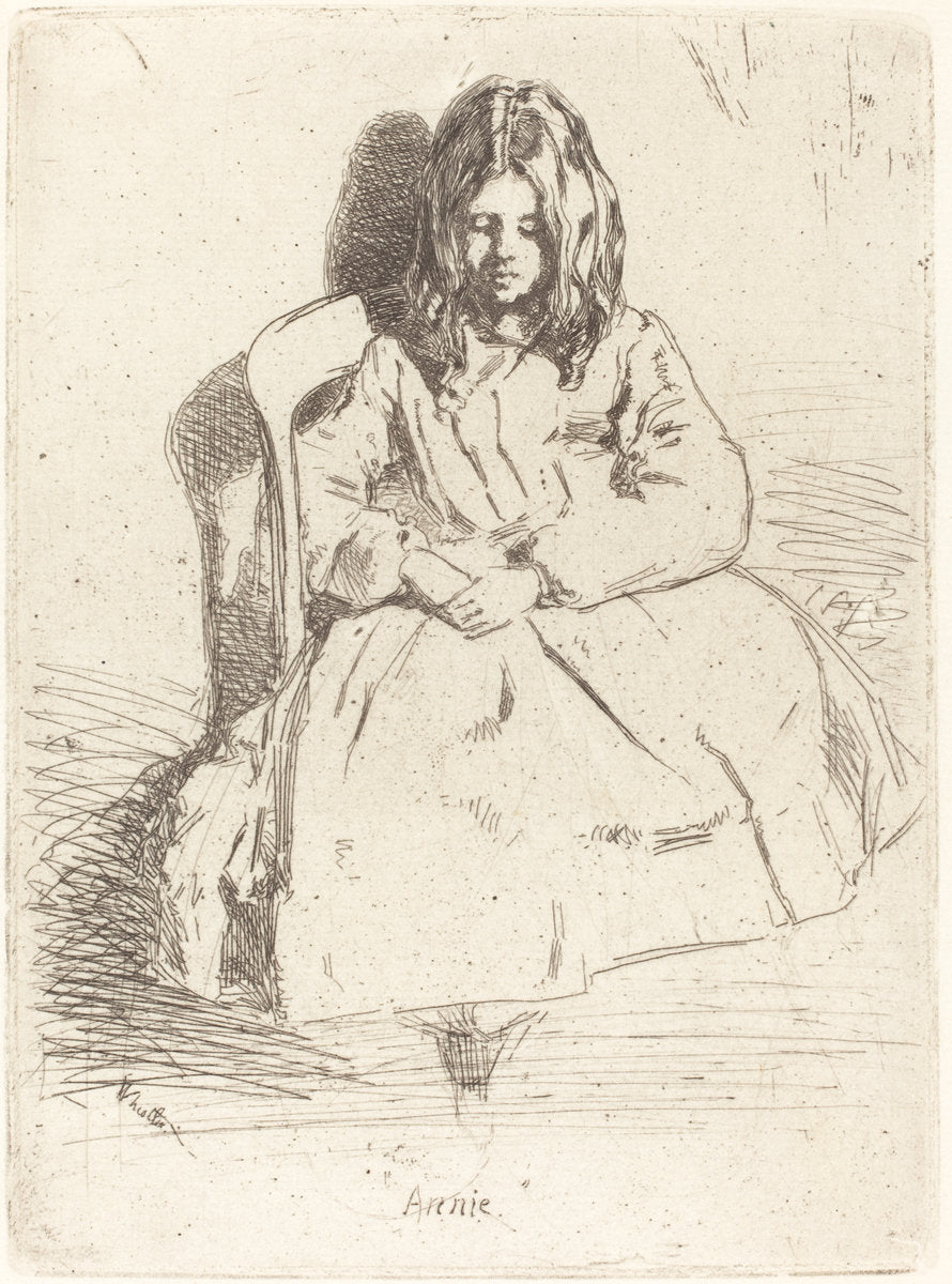 Annie Seated by James McNeill Whistler (American, 1834 - 1903), 16X12"(A3)Poster Print