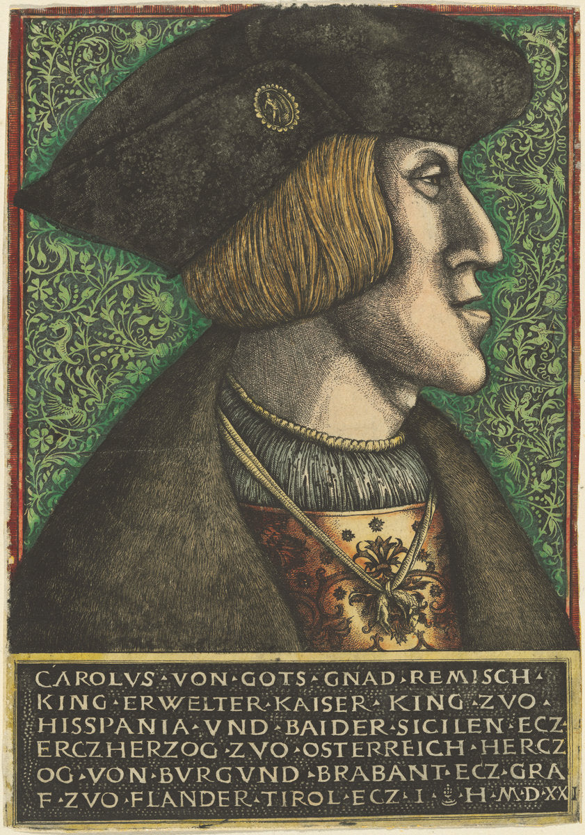 Emperor Charles V by Daniel Hopfer and Hieronymus Hopfer (German, c. 1470 - 1536), 16X12"(A3)Poster Print
