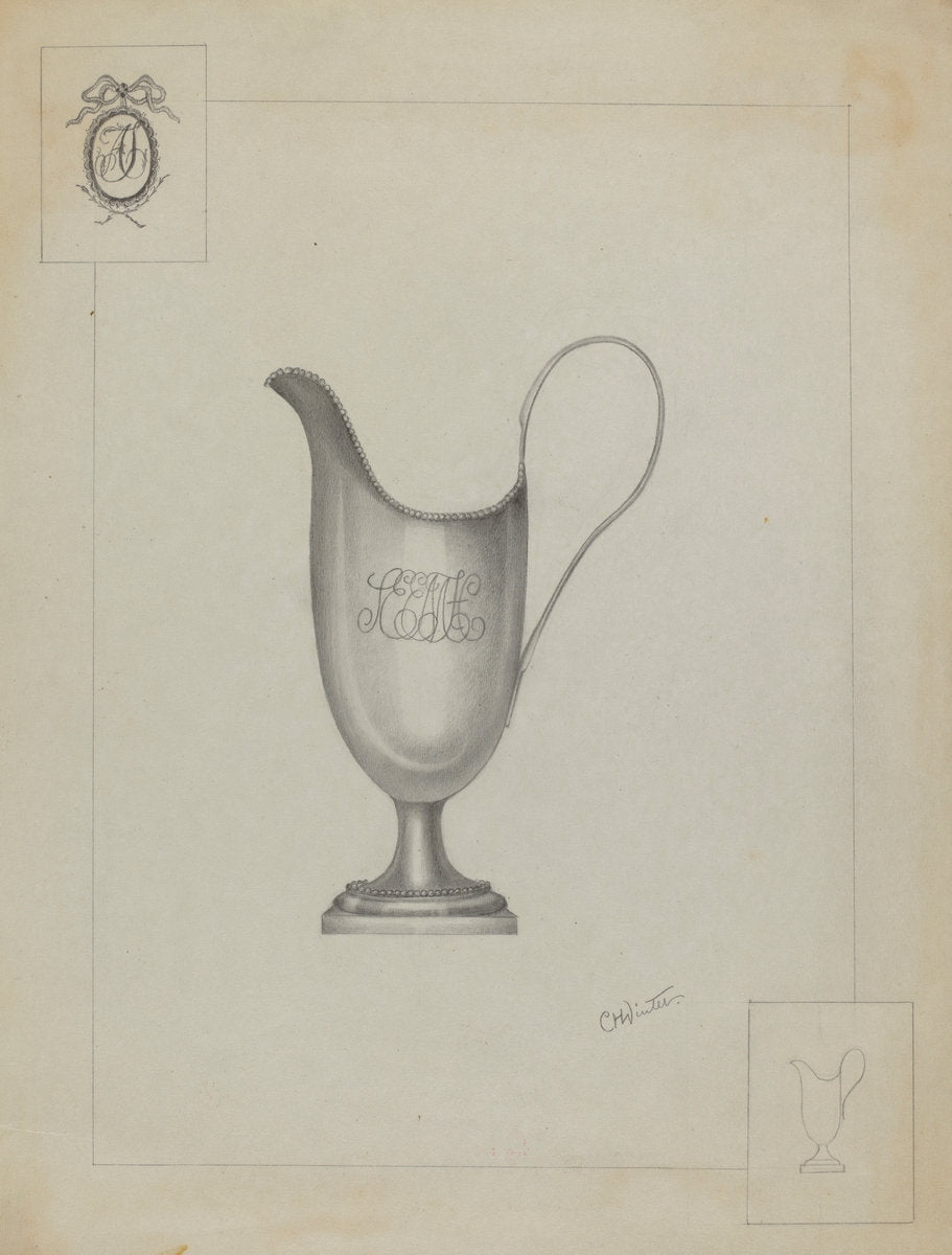 Silver Pitcher by Charlotte Winter (American, active c. 1935), 16X12"(A3)Poster Print