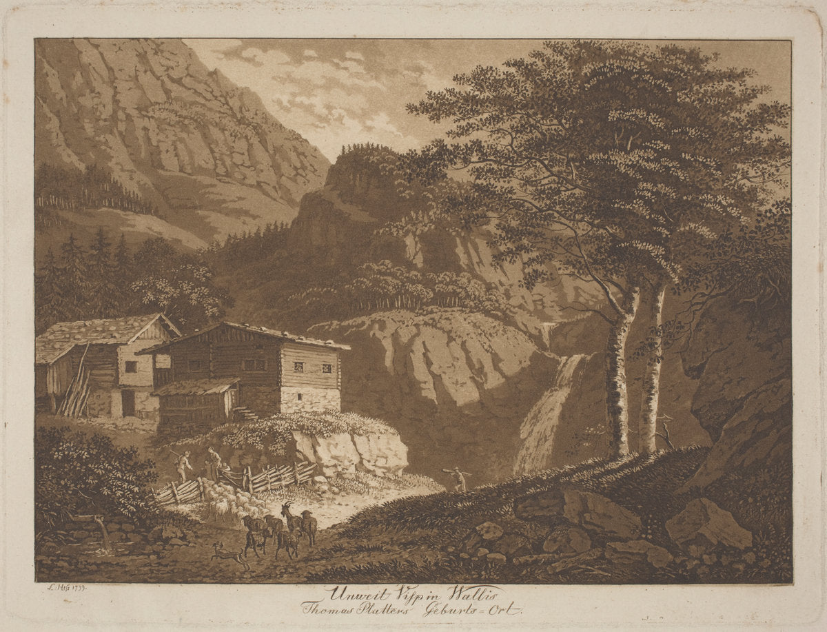 Unweit Visp in Wallis / Thomas Platters Geburts Ort by Ludwig Hess (Swiss, 1760 - 1800), 16X12"(A3)Poster Print