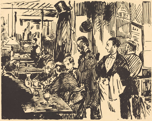 At the Café (Au café) by Edouard Manet (French, 1832 - 1883), 16X12"(A3)Poster Print