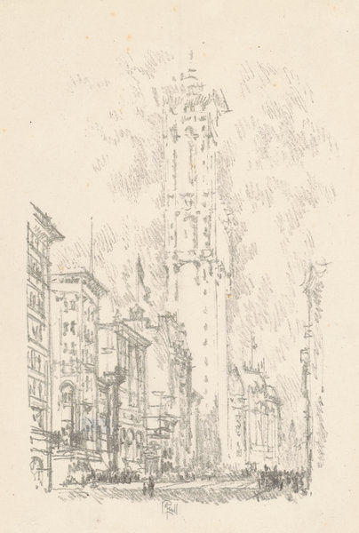The Times Building by Joseph Pennell (American, 1857 - 1926), 16X12"(A3)Poster Print