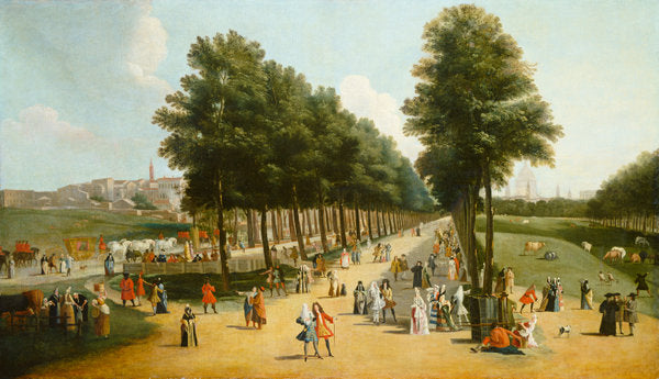 after 1709-1710 by after Marco Ricci (View of the Mall in Saint James's Park), 16X12"(A3)Poster Print