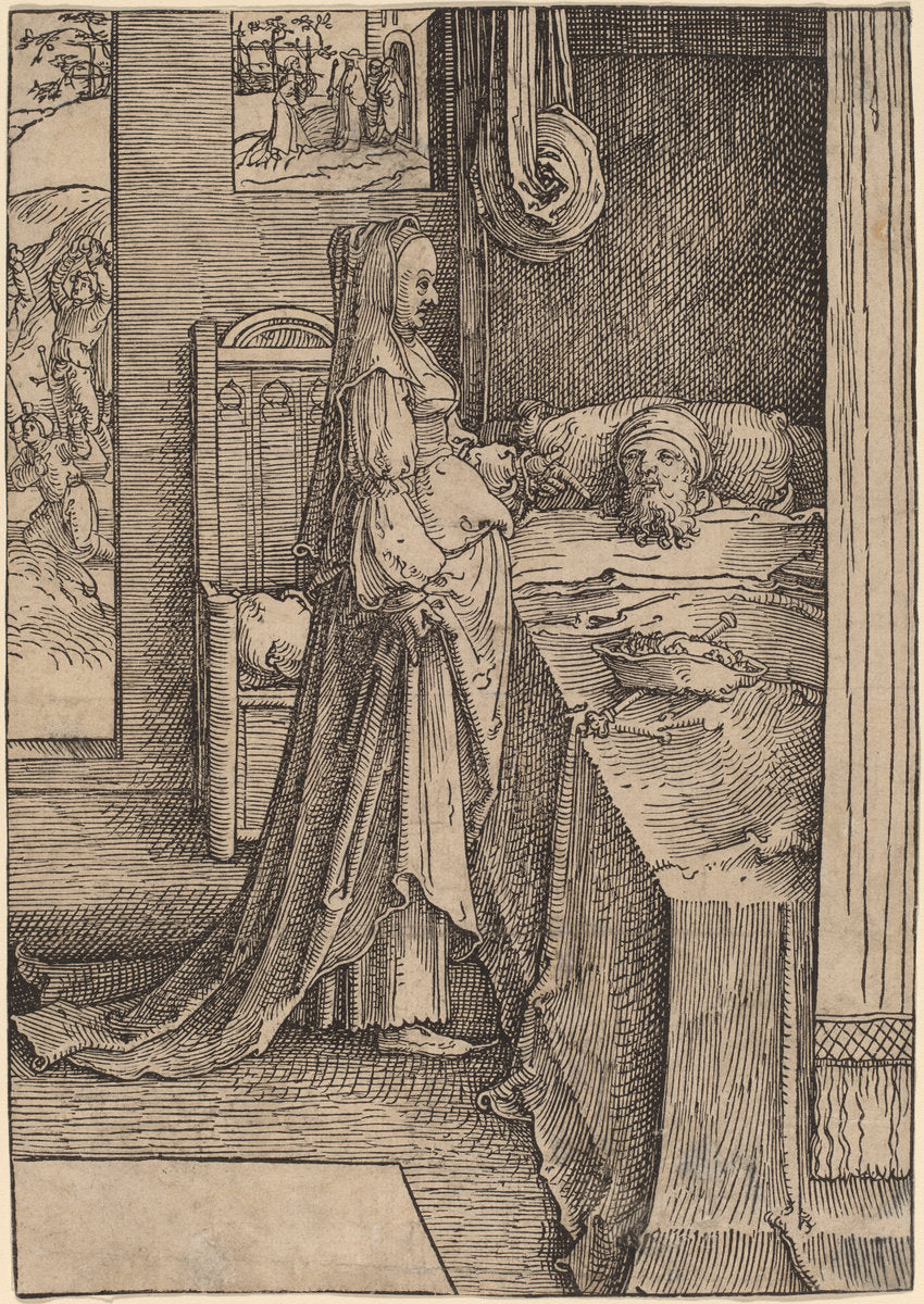 Jezebel and Ahab by Lucas van Leyden (Netherlandish, 1489/1494 - 1533), 16X12"(A3)Poster Print