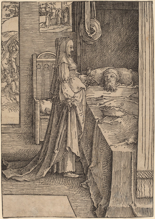 Jezebel and Ahab by Lucas van Leyden (Netherlandish, 1489/1494 - 1533), 16X12"(A3)Poster Print