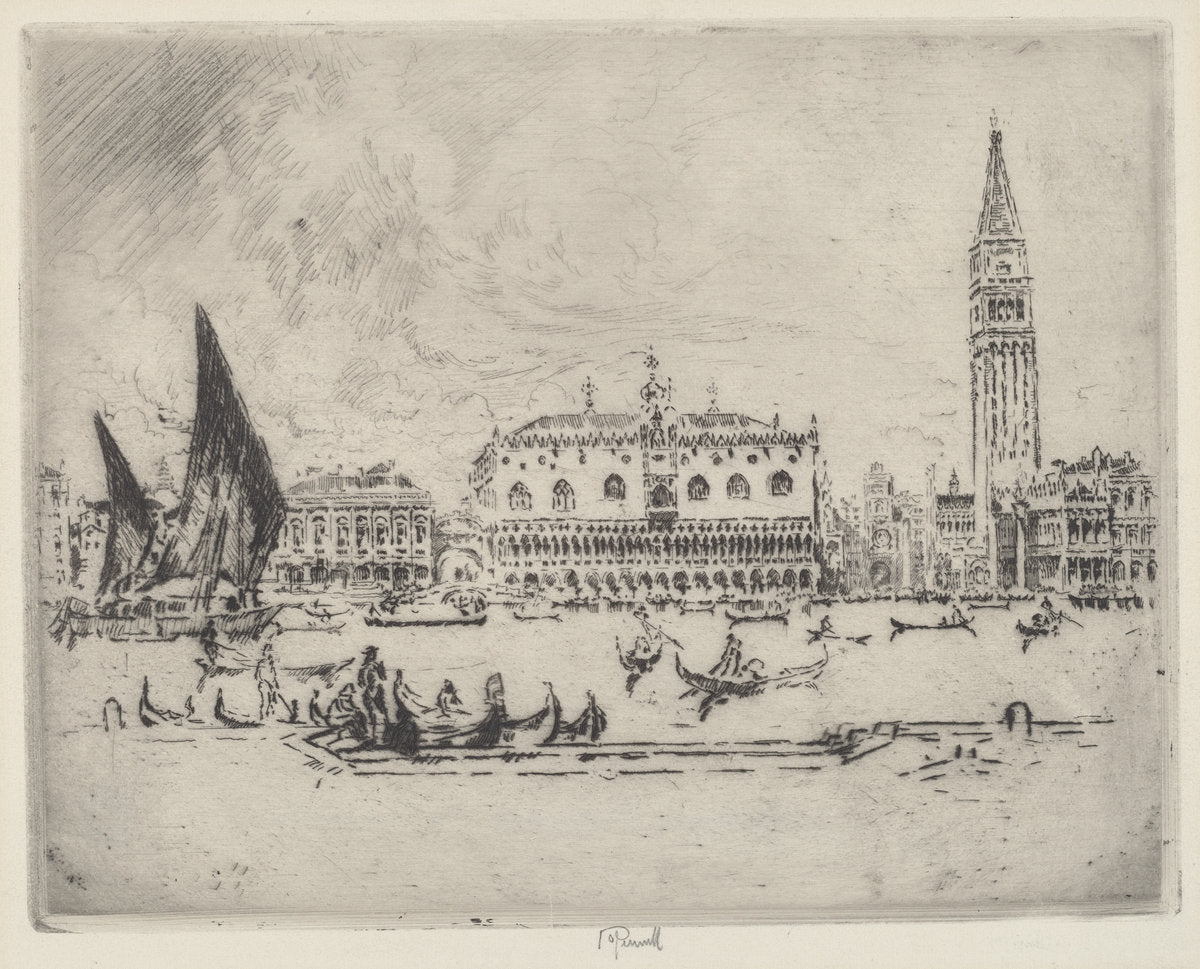 The Doge's Palace by Joseph Pennell (American, 1857 - 1926), 16X12"(A3)Poster Print