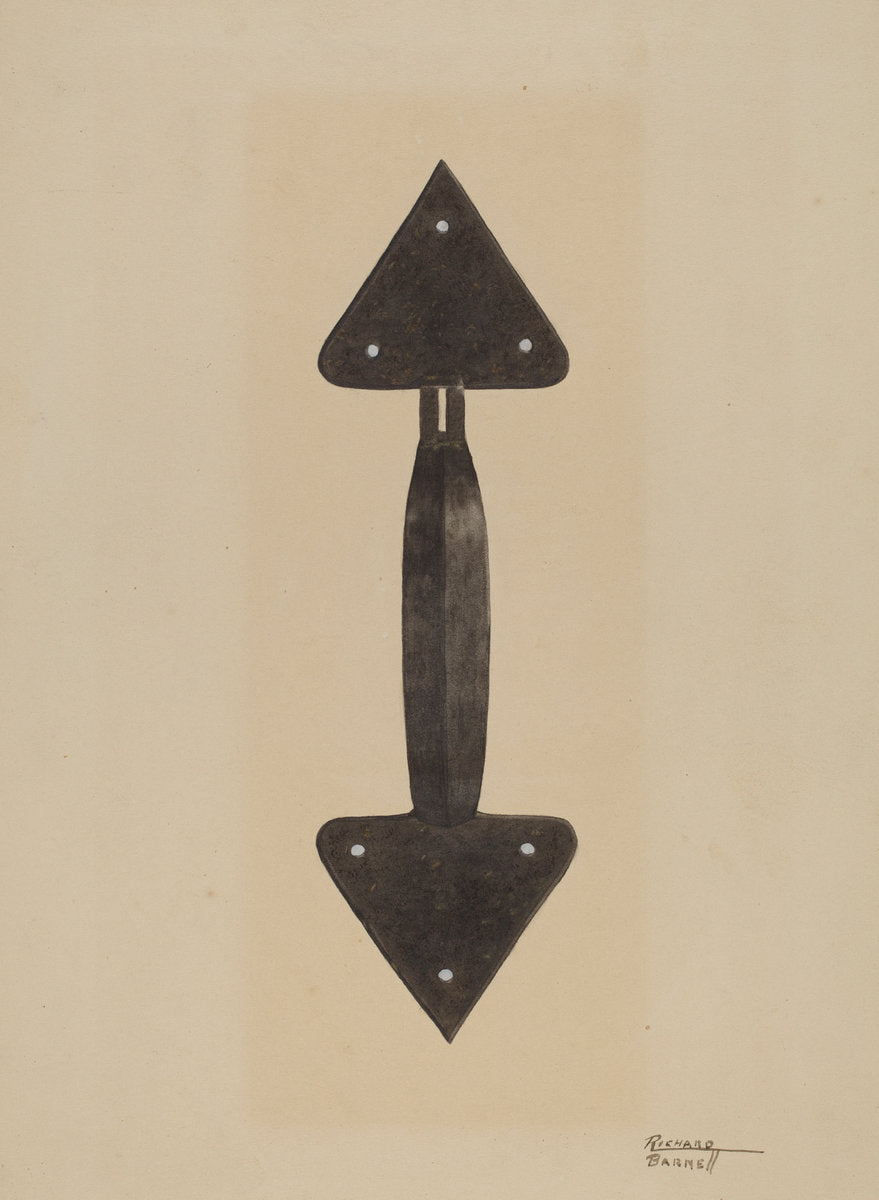 Door Handle by Richard Barnett (American, active c. 1935), 16X12"(A3)Poster Print