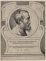 Michelangelo by Giulio Bonasone (Italian, c. 1498 - c. 1580), 16X12"(A3)Poster Print