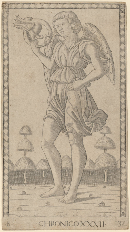 Chronico (Genius of Time) by Master of the E-Series Tarocchi (Italian, active c. 1465), 16X12"(A3)Poster Print