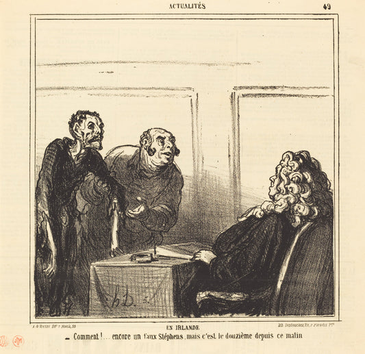 En Irlande by Honoré Daumier (French, 1808 - 1879), 16X12"(A3)Poster Print