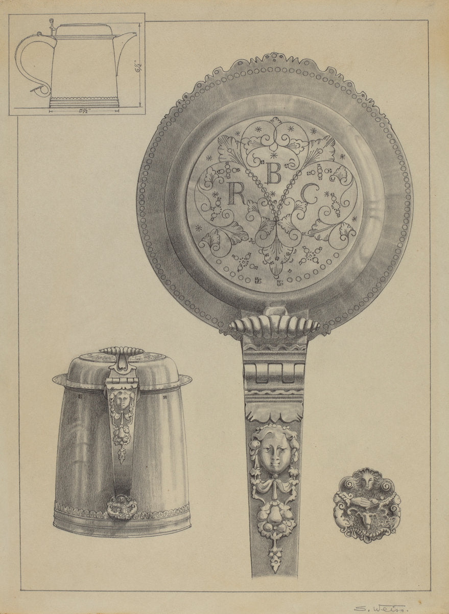 Silver Tankard by Simon Weiss (American, active c. 1935), 16X12"(A3)Poster Print