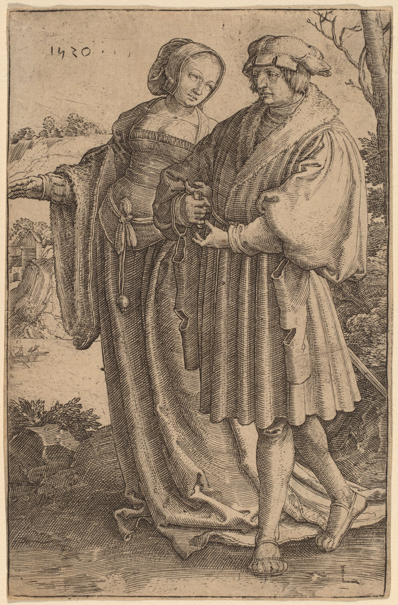 The Promenade by Lucas van Leyden (Netherlandish, 1489/1494 - 1533), 16X12"(A3)Poster Print