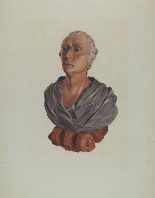 Figurehead: Bust of Washington by Betty Fuerst (American, active c. 1935), 16X12"(A3)Poster Print