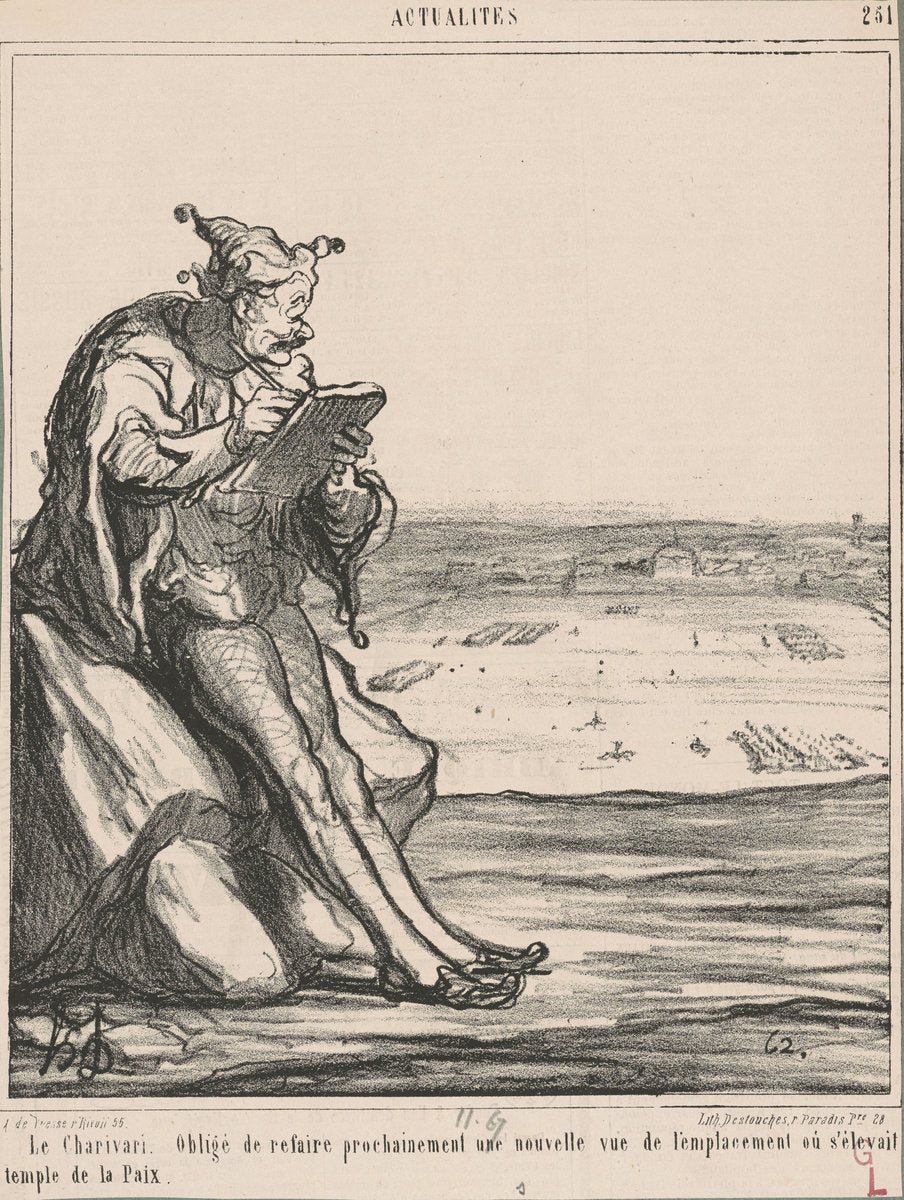 Le Charivari, obligé de refaire...une vouvelle vue by Honoré Daumier (French, 1808 - 1879), 16X12"(A3)Poster Print