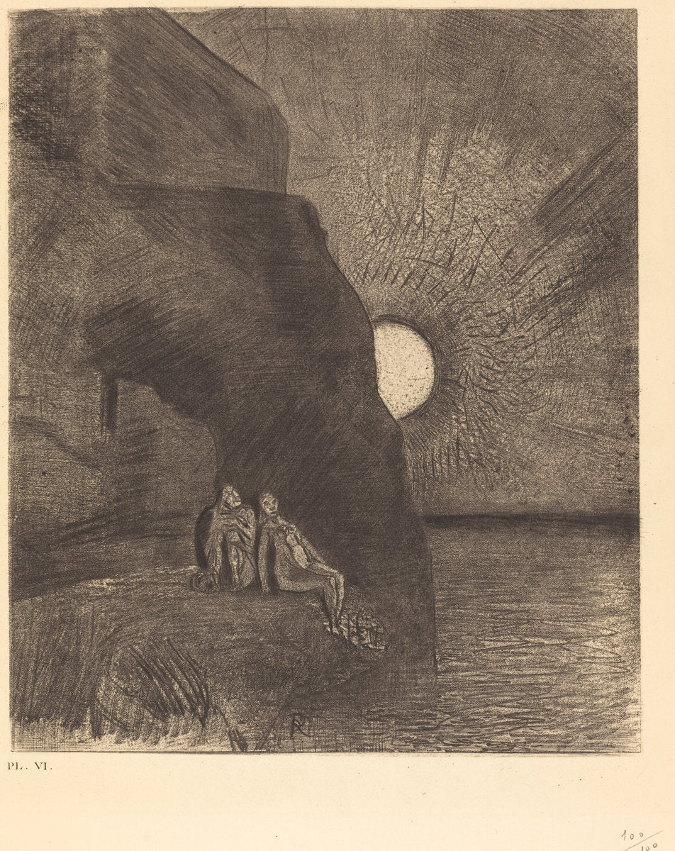 Sans cesse a mes cotes s'agite le demon (Ceaselessly by my side the demon stirs) by Odilon Redon (French, 1840 - 1916), 16X12"(A3)Poster Print
