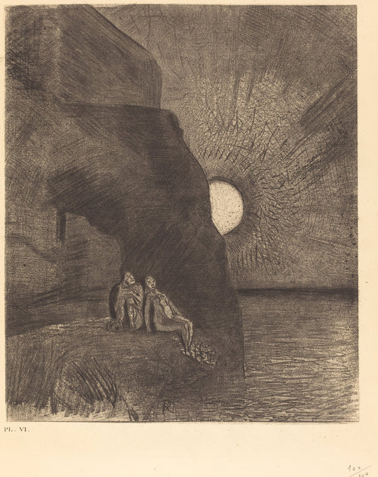 Sans cesse a mes cotes s'agite le demon (Ceaselessly by my side the demon stirs) by Odilon Redon (French, 1840 - 1916), 16X12"(A3)Poster Print