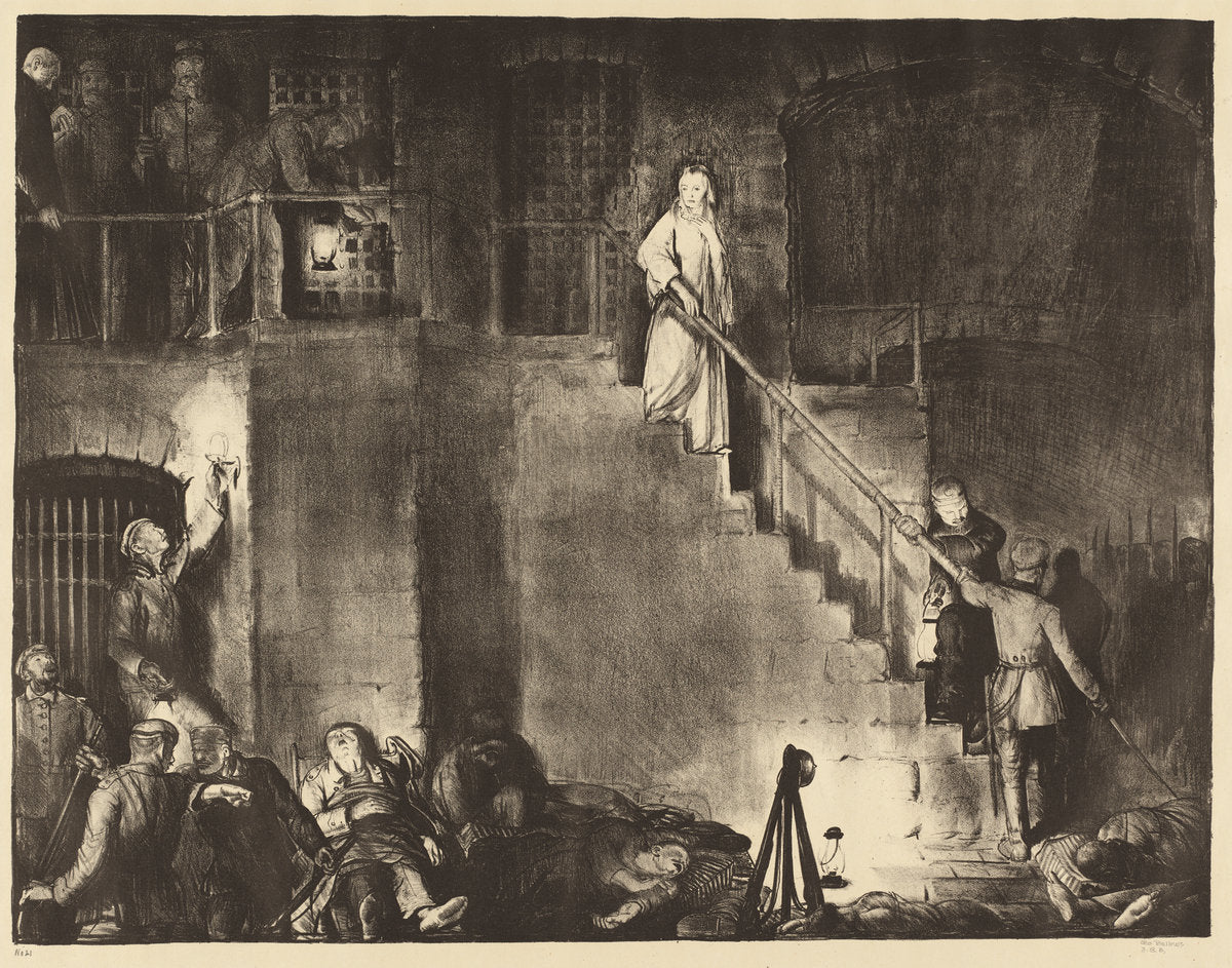 Murder of Edith Cavell by George Bellows (American, 1882 - 1925), 16X12"(A3)Poster Print