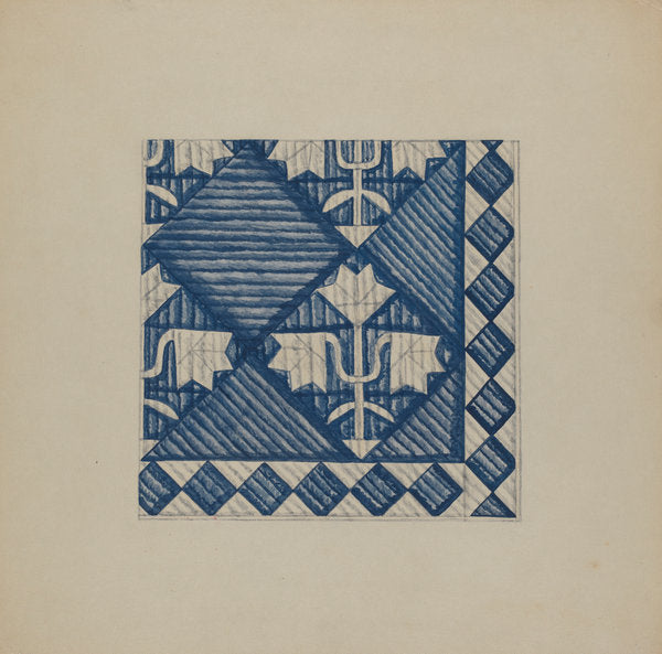 Quilt - Meadow Lily Variant by C.H. Hastings (American, active c. 1935), 16X12"(A3)Poster Print