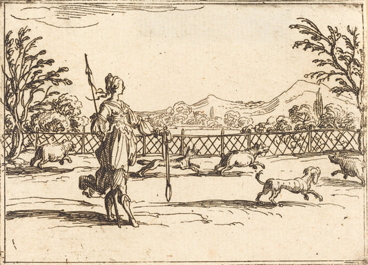 The Huntress by Jacques Callot (French, 1592 - 1635), 16X12"(A3)Poster Print
