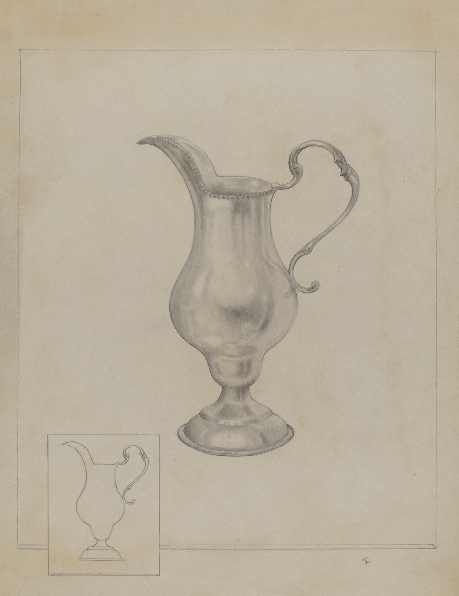Silver Pitcher by Isidore Steinberg (American, active c. 1935), 16X12"(A3)Poster Print