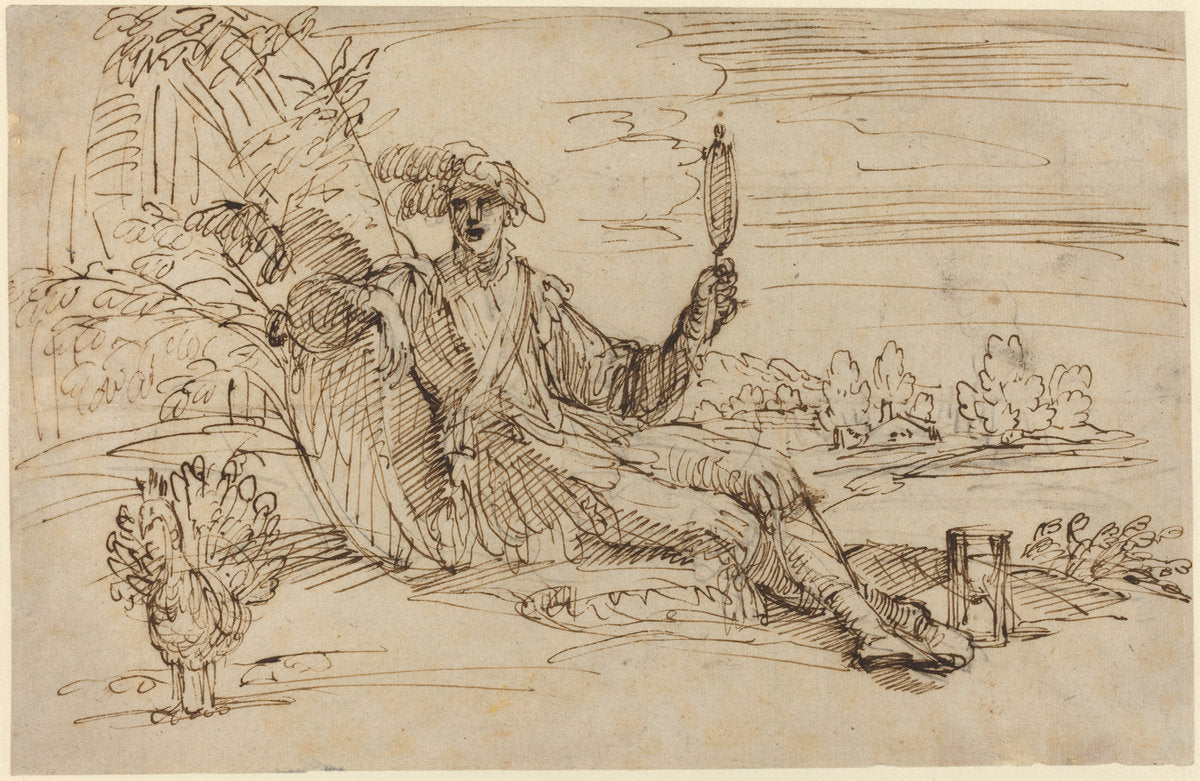 An Elegant Young Man Personifying Vanity by Francesco Brizio (Italian, c. 1575 - 1623), 16X12"(A3)Poster Print
