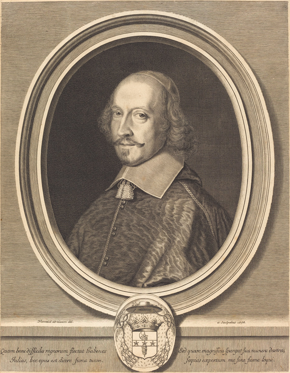 Cardinal Jules Mazarin by Robert Nanteuil (French, 1623 - 1678), 16X12"(A3)Poster Print