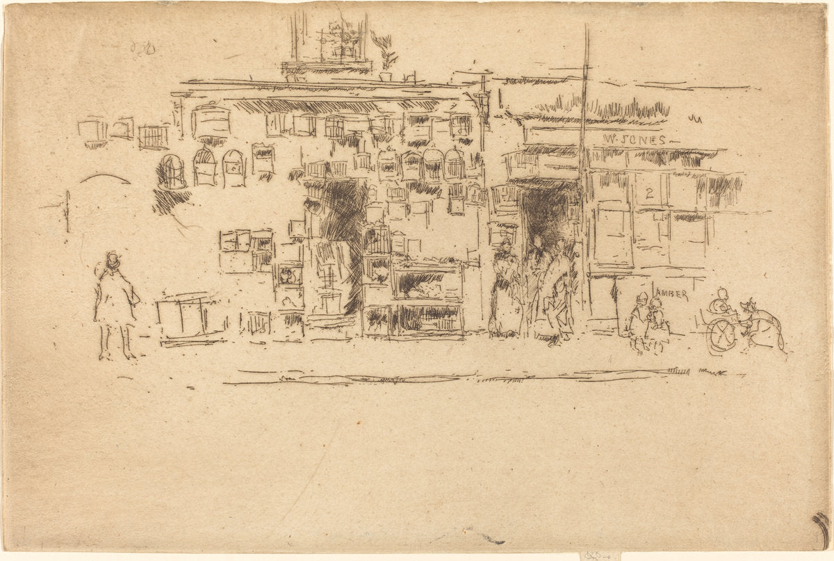 Bird-Cages Chelsea by James McNeill Whistler (American, 1834 - 1903), 16X12"(A3)Poster Print