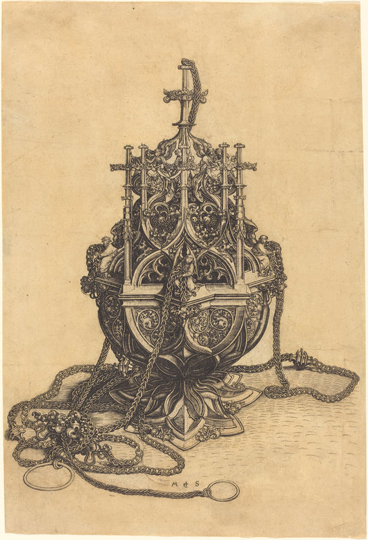 A Censer by Martin Schongauer (German, c. 1450 - 1491), 16X12"(A3)Poster Print