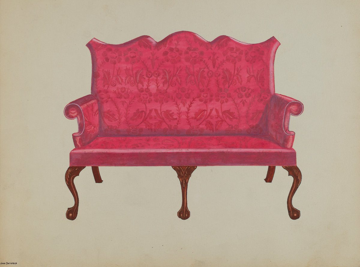Settee by John Dieterich (American, active c. 1935), 16X12"(A3)Poster Print