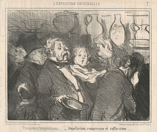 Premières impressions...Stupefaction ... by Honoré Daumier (French, 1808 - 1879), 16X12"(A3)Poster Print