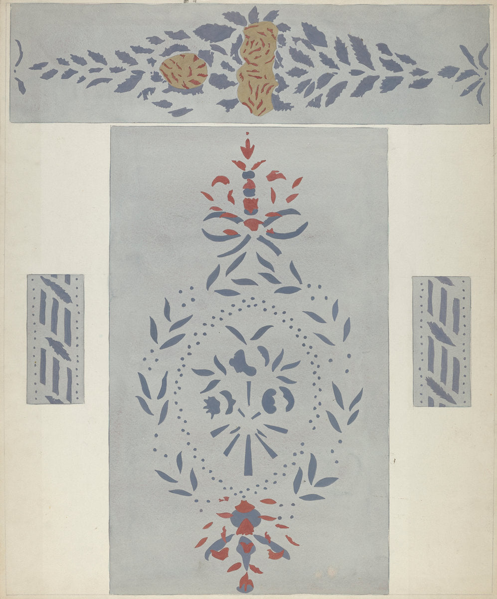 Stencilled Wall (Detail) by Alvin M. Gully (American, active c. 1935), 16X12"(A3)Poster Print