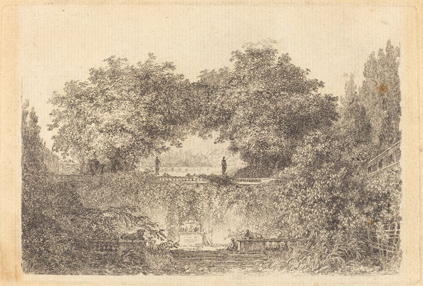 Le Petit Parc by Jean Claude Richard de Saint-Non after Jean-Honoré Fragonard (French, 1727 - 1791), 16X12"(A3)Poster Print