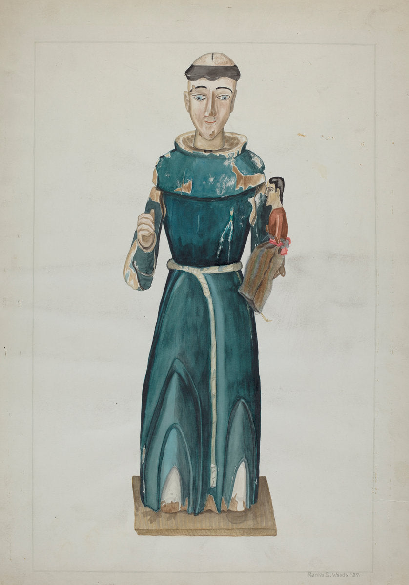 Santo - San Antonio de Padua by Ranka S. Woods (American, active c. 1935), 16X12"(A3)Poster Print