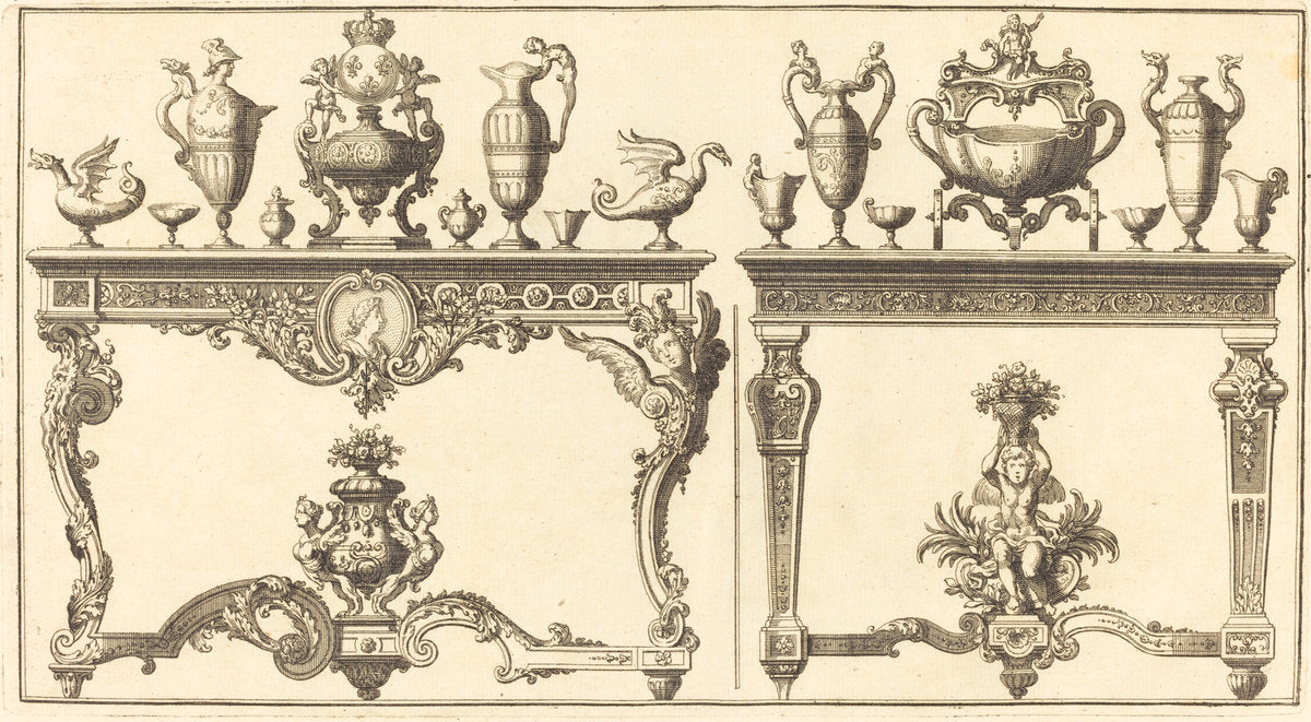 Livre de Tables by Pierre Lepautre (French, 1660 - 1744), 16X12"(A3)Poster Print