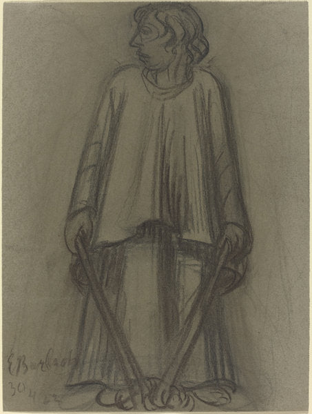 Standing Figure with Extinguished Torches by Ernst Barlach (German, 1870 - 1938), 16X12"(A3)Poster Print