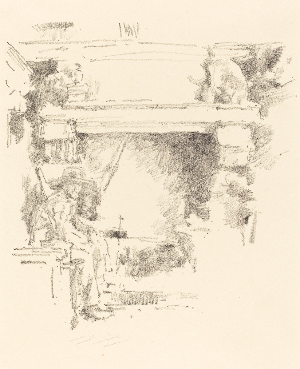 The Fireplace by James McNeill Whistler (American, 1834 - 1903), 16X12"(A3)Poster Print