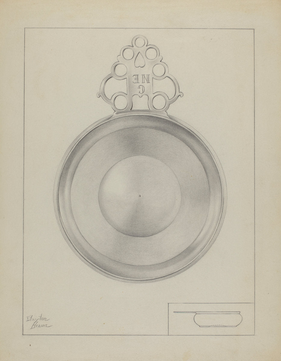 Silver Porringer by Clayton Braun (American, active c. 1935), 16X12"(A3)Poster Print