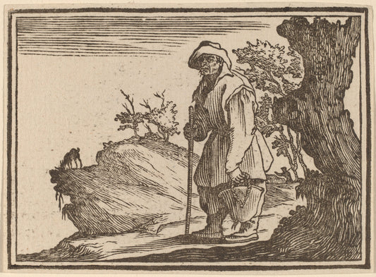 Peasant with Sack by Edouard Eckman after Jacques Callot (Flemish, born c. 1600), 16X12"(A3)Poster Print