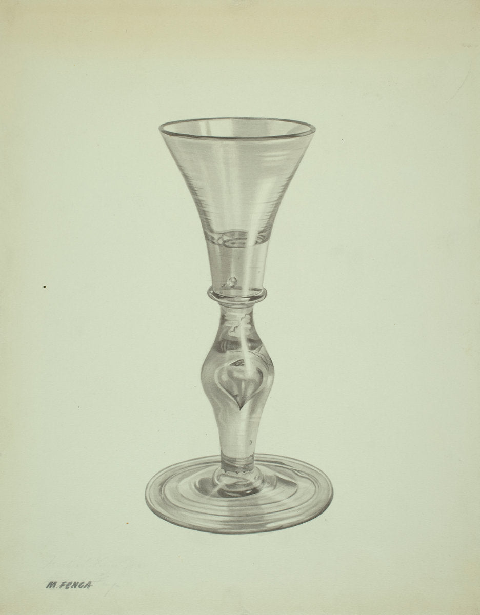 Wine Glass by Michael Fenga (American, active c. 1935), 16X12"(A3)Poster Print