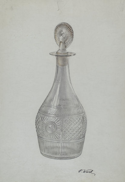 Decanter by Paul Ward (American, active c. 1935), 16X12"(A3)Poster Print