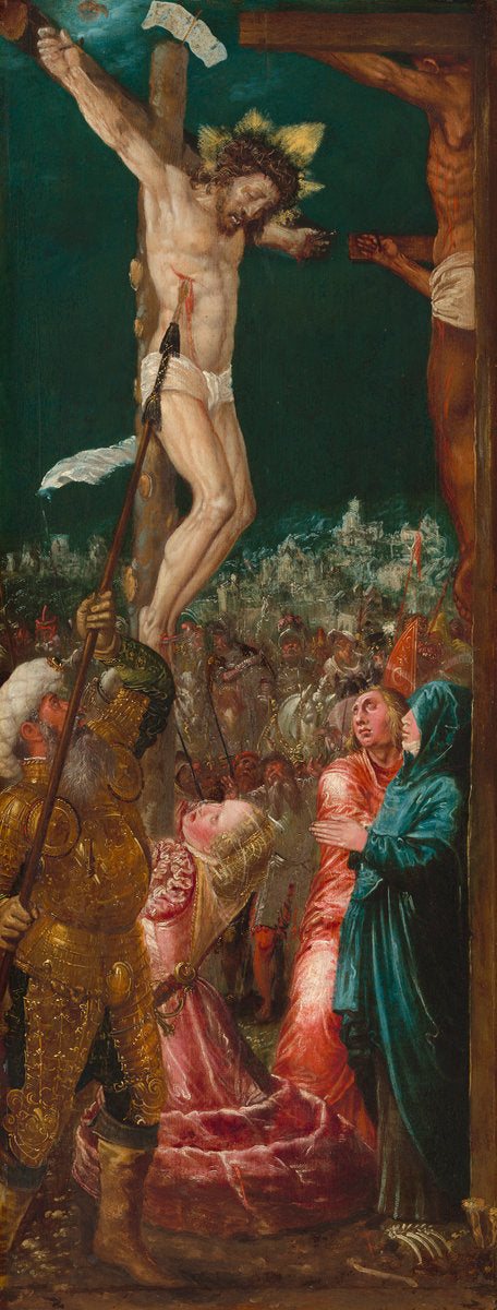 c. 1550/1575 by Workshop of Hans Mielich (The Crucifixion), 16X12"(A3)Poster Print