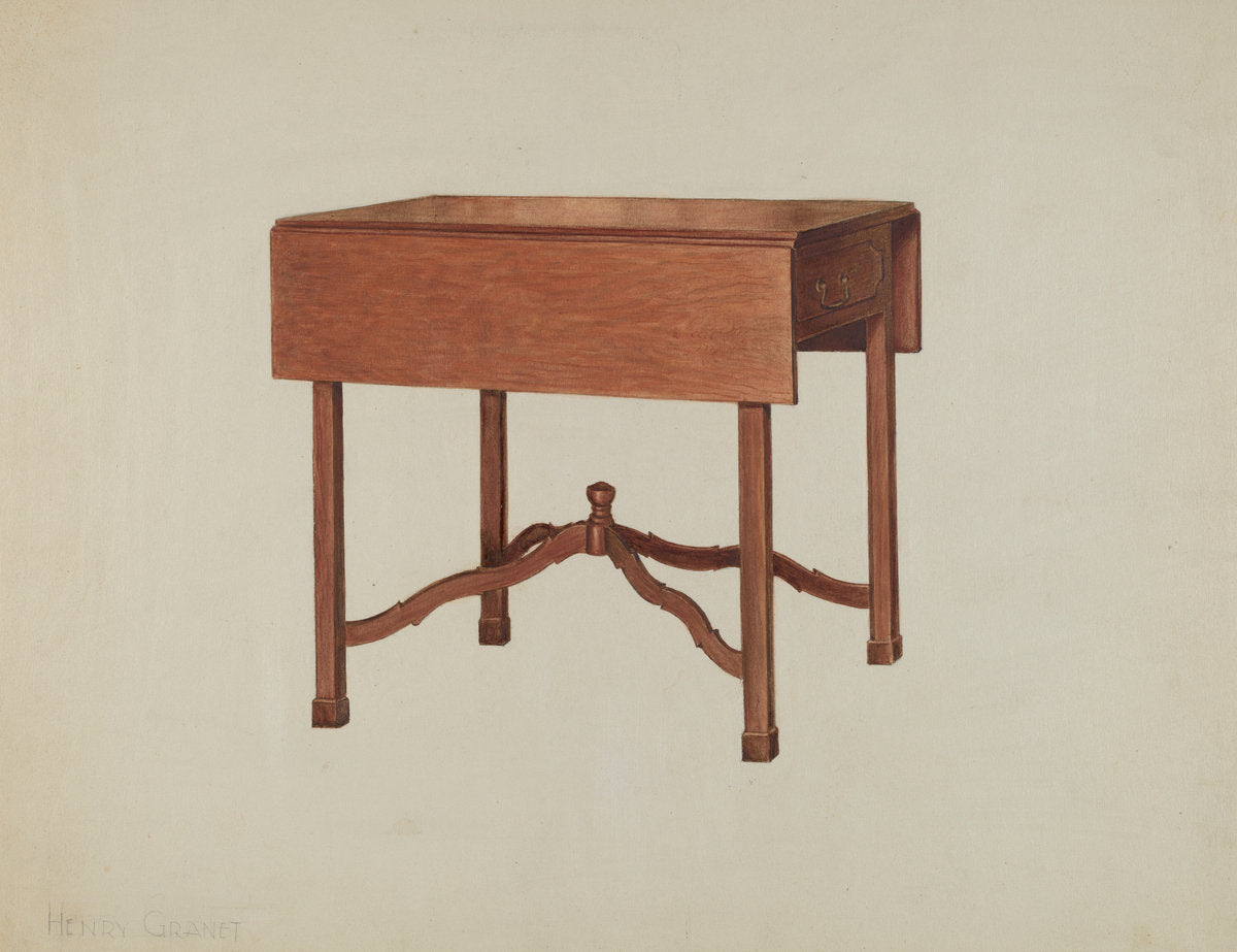 Pembroke Table by Henry Granet and Frank Wenger (American, active c. 1935), 16X12"(A3)Poster Print