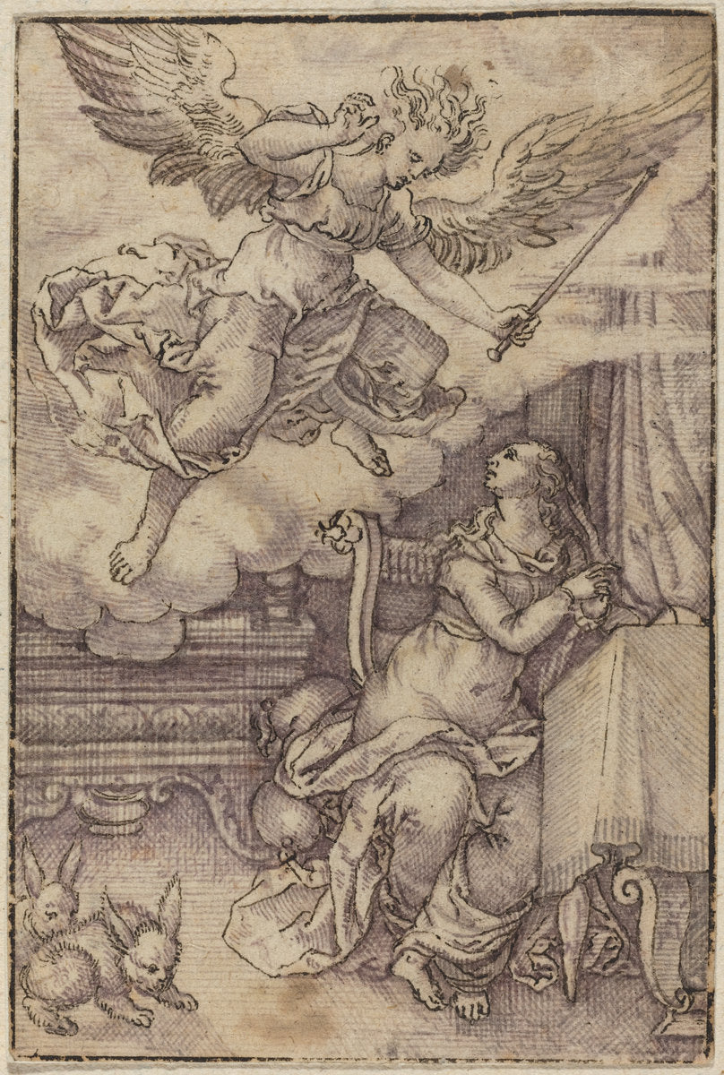 The Annunciation by Virgil Solis (German, 1514 - 1562), 16X12"(A3)Poster Print
