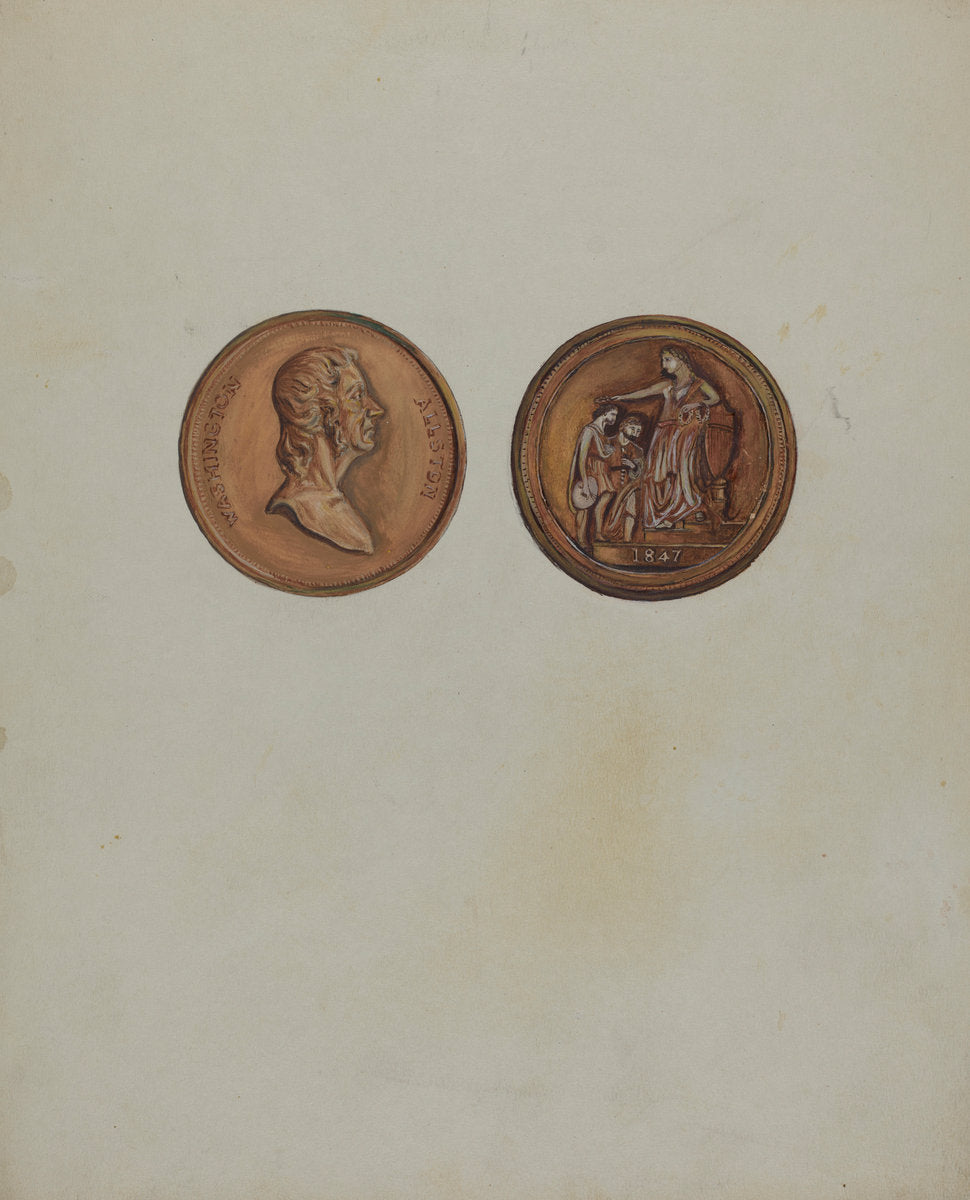 Medal (Bronze) by Vincent Murphy and Florence Stevenson (American, active c. 1935), 16X12"(A3)Poster Print