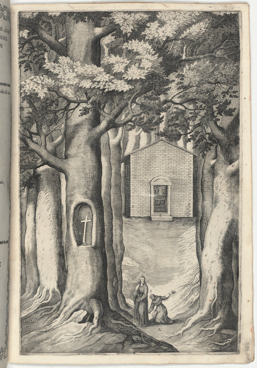 Chapel of the Blessed John of La Verna (Cappella del beato Giovanni della Verna) [plate S] by Jacopo Ligozzi (artist), Anonymous engraver possibly Domenico Falcini, Lino Moroni (author) (Italian, 1547 - 1627), 16X12"(A3)Poster Print