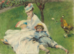 Madame Monet and Her Son by Auguste Renoir (French, 1841 - 1919), 16X12"(A3)Poster Print
