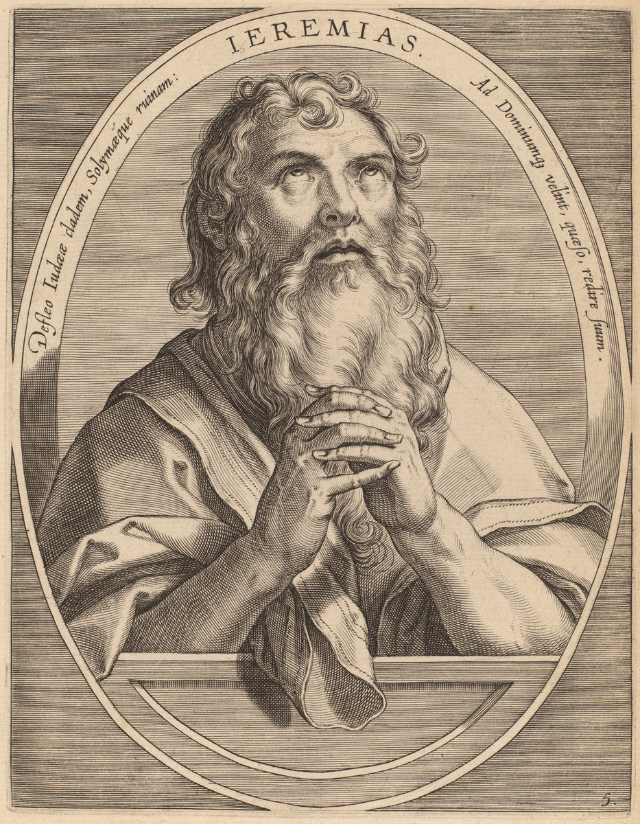 Jeremiah by Theodor Galle after Jan van der Straet (Flemish, c. 1571 - 1633), 16X12"(A3)Poster Print